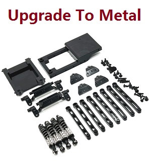 MN Model MN-78 MN78 RC Car Through Truck spare parts upgrade to metal accesseries kit C (Black)