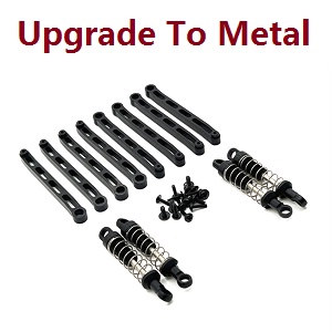 MN Model MN-78 MN78 RC Car Through Truck spare parts upgrade to metal pull bar and shock absorber Black - Click Image to Close