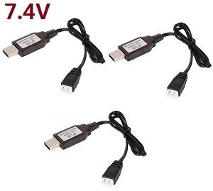 JJRC Q142 Q117-E Q117-F Q117-G SCY-16301 SCY-16302 SCY-16303 SG 16303 GB1023 RC Car spare parts 7.4V USB charger wire 3pcs