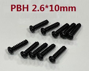 JJRC Q142 Q117-E Q117-F Q117-G SCY-16301 SCY-16302 SCY-16303 SG 16303 GB1023 RC Car spare parts pan head self-taping screws 2.6*10mm 6103 - Click Image to Close