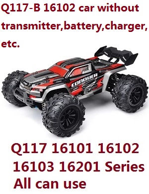 JJRC Q132-A Q132-B Q132-C Q132-D Q117-A Q117-B Q117-C Q117-D SCY-16101 16102 16103 16103A 16201 and pro brushless RC Car without transmitter, battery, charger, etc. (Red)