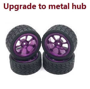 JJRC Q117-E Q117-F Q117-G SCY-16301 SCY-16302 SCY-16303 RC Car spare parts upgrade to metal hub tires wheels (Purple)