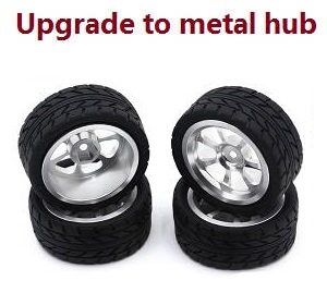 JJRC Q117-E Q117-F Q117-G SCY-16301 SCY-16302 SCY-16303 RC Car spare parts upgrade to metal hub tires wheels (Silver)