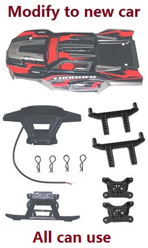 JJRC Q117-A Q117-B Q117-C Q117-D SCY-16101 16102 16103 16103A 16201 and pro brushless RC Car spare parts modify to new car kit (Red)