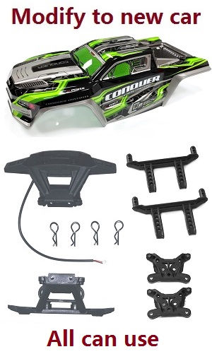 JJRC Q117-A Q117-B Q117-C Q117-D SCY-16101 16102 16103 16103A 16201 and pro brushless RC Car spare parts modify to new car kit (Green)