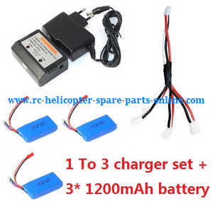 Wltoys WL Q202 quadcopter spare parts todayrc toys listing 1 To 3 charger wire + 3*1200mAh 7.4v battery + charger + balance charger box