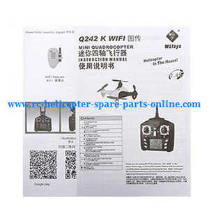 Wltoys WL Q242 Q242K Q242G DQ242 quadcopter spare parts todayrc toys listing english manual book (Q242K)