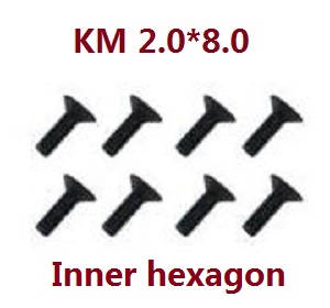 JJRC Q39 Q40 RC truck car spare parts todayrc toys listing inner hexagon screws KM 2.0*6.0 8pcs - Click Image to Close