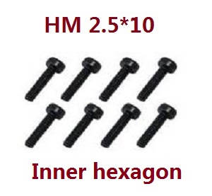 JJRC Q39 Q40 RC truck car spare parts todayrc toys listing inner hexagon screws HM 2.5*10 8pcs - Click Image to Close