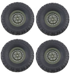 JJRC Q60 RC Military Truck Car spare parts todayrc toys listing tires 4pcs (Green)