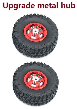 JJRC Q75 Trucks RC Car spare parts todayrc toys listing tires (Upgrade metal hub) Red 2pcs