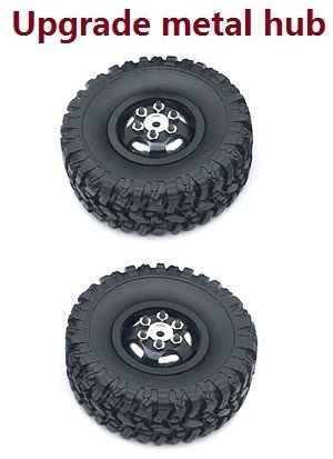 JJRC Q75 Trucks RC Car spare parts todayrc toys listing tires (Upgrade metal hub) Black 2pcs