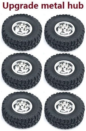 JJRC Q75 Trucks RC Car spare parts todayrc toys listing tires (Upgrade metal hub) Silver 6pcs