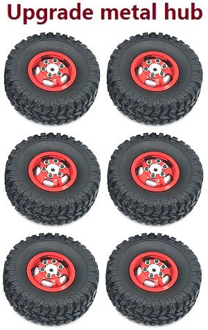 JJRC Q75 Trucks RC Car spare parts todayrc toys listing tires (Upgrade metal hub) Red 6pcs