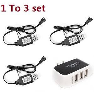 JJRC Q75 Trucks RC Car spare parts todayrc toys listing 1 to 3 charger adapter with 3*USB wire set