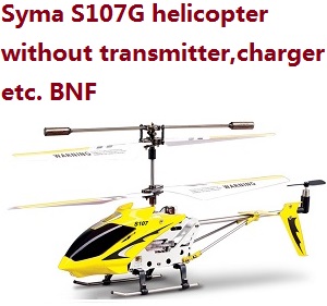 Syma S107G RC helicopter without transmitter charger etc. BNF Yellow