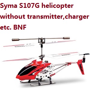 Syma S107G RC helicopter without transmitter charger etc. BNF Red