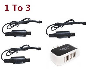 S177 GPS CSJ Toys-sky RC quadcopter drone spare parts todayrc toys listing 1 to 3 charger adapter + 3*USB charger wire