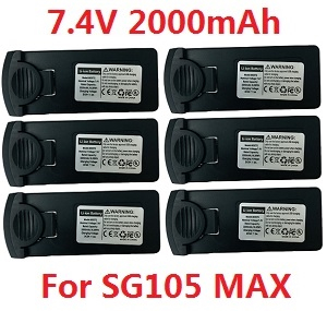 ZLL ZLZN SG105 SG105 PRO SG105 MAX YU1 YU2 YU3 RC drone quadcopter spare parts 7.4V 2000mAh battery 6pcs (For SG105 MAX)