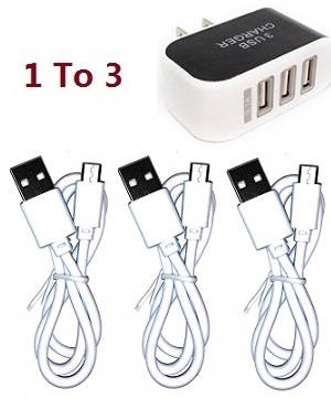 ZLL ZLZN SG105 SG105 PRO SG105 MAX YU1 YU2 YU3 RC drone quadcopter spare parts 3 USB charger adapter with 3*USB charger wire set