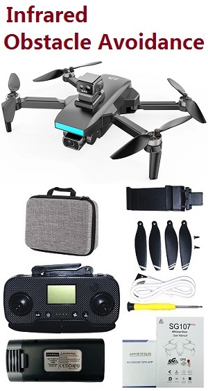 ZLL SG107 Max RC infrared obstacle avoidance drone with 1 battery and portable bag Black RTF