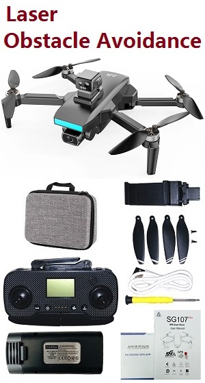 ZLL SG107 Max RC laser obstacle avoidance drone with 1 battery and portable bag Black RTF