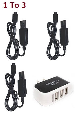 ZLRC ZLL SG107 RC drone quadcopter spare parts todayrc toys listing 1 to 3 charger adapter with 3*USB charger wire set