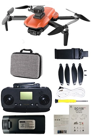ZLL SG108 Max RC obstacle avoidance drone with 1 battery and portable bag Orange RTF