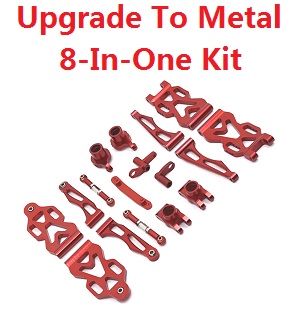 ZLL SG116 SG116PRO SG116MAX RC Car Vehicle spare parts upgrade to metal accessories 8-In-One kit Red