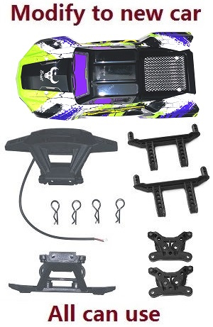ZLL SG116 SG116PRO SG116MAX RC Car Vehicle spare parts modiy to new car shell set Green-Purple