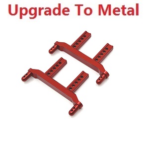 ZLL SG116 SG116PRO SG116MAX RC Car Vehicle spare parts universal front and rear body pillars upgrade to metal Red - Click Image to Close