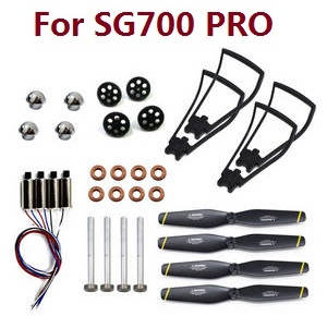 ZLL SG700 Max SG700 Pro RC drone quadcopter spare parts todayrc toys listing caps + blades + main gears + metal shaft + main motors + bearing + protection frame set (For SG700 PRO) - Click Image to Close