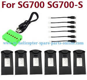 SG700 SG700-S SG700-D RC quadcopter spare parts todayrc toys listing 1 to 6 charger box set + 6pcs battery set (For SG700 SG700-S)