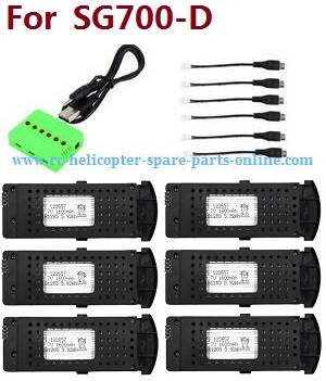 SG700 SG700-S SG700-D RC quadcopter spare parts todayrc toys listing 1 to 6 charger box set + 6pcs battery set (For SG700-D)