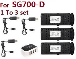 SG700 SG700-S SG700-D RC quadcopter spare parts todayrc toys listing 1 to 3 charger wire set and 3pcs battery (For SG700-D)