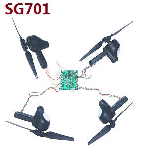 ZLRC SG701 SG701S RC drone quadcopter spare parts todayrc toys listing side motor bar set + main blades + PCB board (Assembled) for SG701