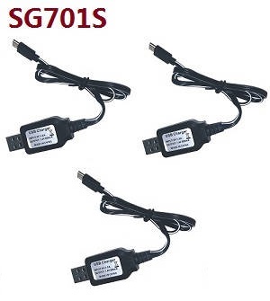 ZLRC SG701 SG701S RC drone quadcopter spare parts todayrc toys listing 7.4V USB charger wire 3pcs for SG701S