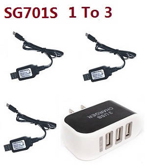 ZLRC SG701 SG701S RC drone quadcopter spare parts todayrc toys listing 1 to 3 charger adapter with 3*USB charger wire set for SG701S