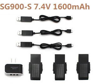 SG900 SG900S ZZZ ZL SG900-S XJL001 XJL002 smart drone RC quadcopter spare parts todayrc toys listing 3*7.4V 1600mAh battery + 3*USB wire + 1 to 3 USB charger adapter set