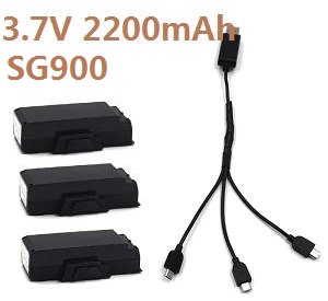SG900 SG900S ZZZ ZL SG900-S XJL001 XJL002 smart drone RC quadcopter spare parts todayrc toys listing 3*3.7V 2200mAh battery + 1 to 3 charger wire