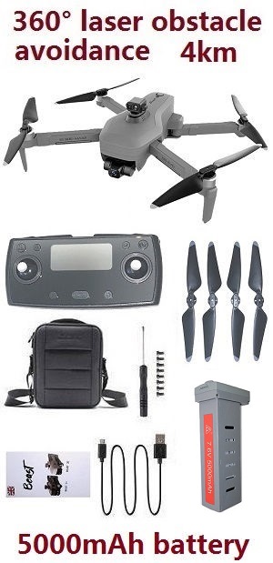 4KM version SG906 MAX2 drone with portable bag, obstacle avoidance and 1*5000mAh battery RTF Gray