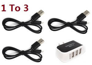 SG906 PRO RC drone quadcopter spare parts todayrc toys listing 1 to 3 charger adapter with 3*USB charger wire set