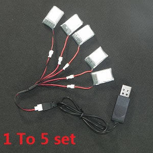 Shiny Koome Q8H Mini RC drone quadcopter spare parts 1 to 5 USB charger set + 5*battery set