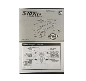 Syma S107H RC Helicopter spare parts todayrc toys listing English manual book