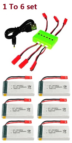 MJX T04 T604 T-64 RC helicopter spare parts todayrc toys listing 1 to 6 charger set + 6*3.7V 1200mAh battery set