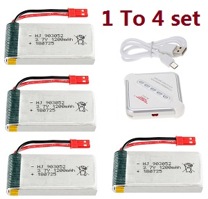 MJX T04 T604 T-64 RC helicopter spare parts todayrc toys listing 1 to 4 charger + 4*3.7V 1200mAh battery set