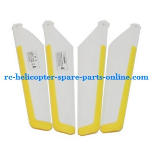 MJX T23 T623 RC helicopter spare parts todayrc toys listing main blades (2x upper + 2x lower) yellow color