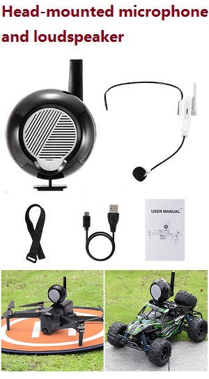 Wltoys 124019 New Hot head-mounted microphone and loudspeaker kit are designed for most RC drones and RC cars