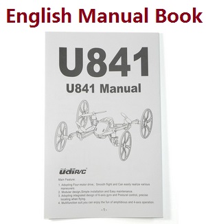 UDIRC UDI U841 U841A U841-1 U941 U941A RC Quadcopter Drone spare parts English manual book