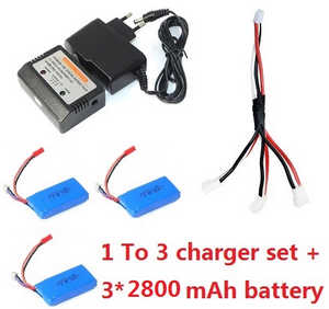 Wltoys WL V323 quadcopter spare parts todayrc toys listing 3*2800mAh battery + 1 To 3 charger wire + charger + balance charger box (set)